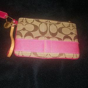 Pink Coach wristlet